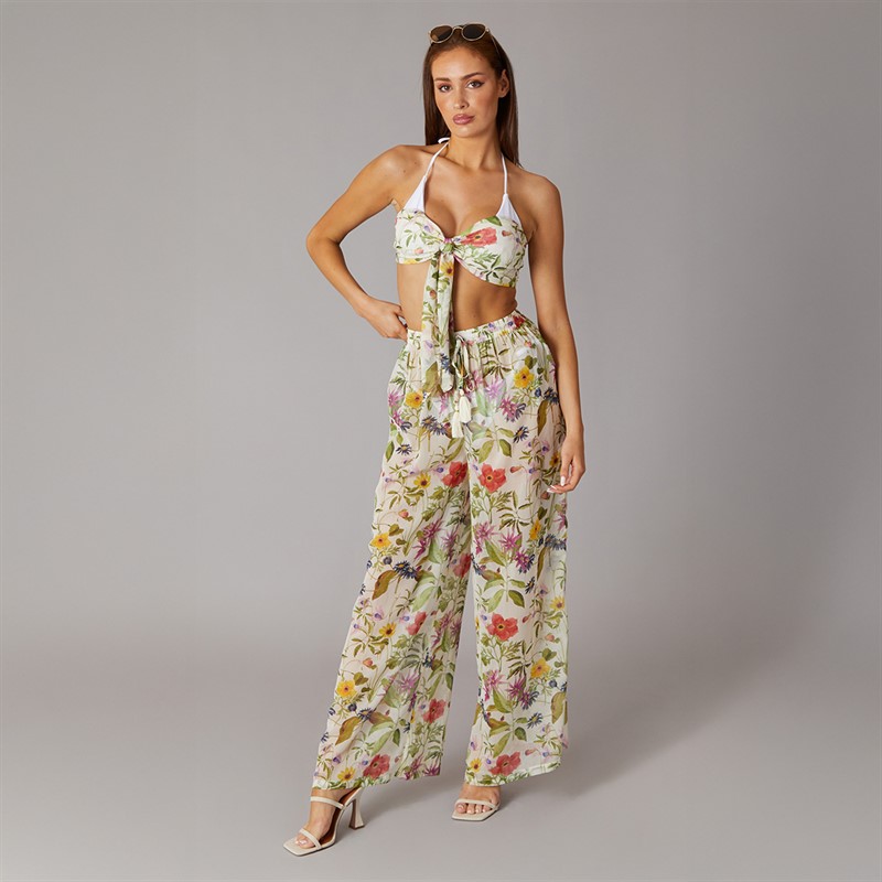 French Connection Womens Monica Silky Trousers Multi