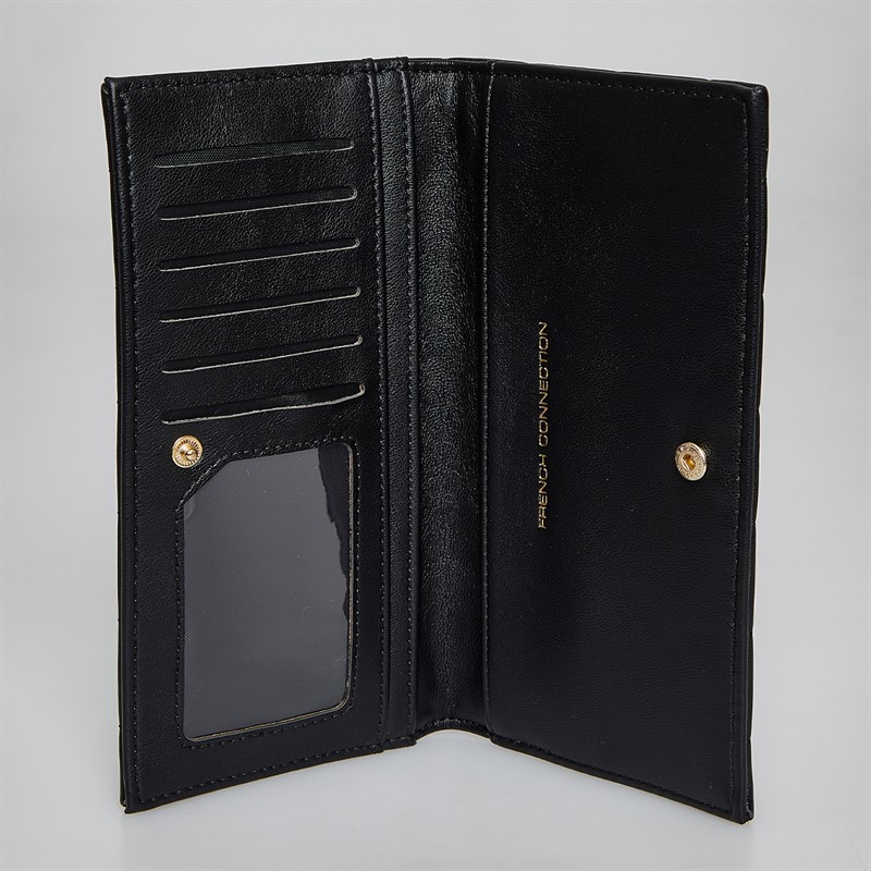 French Connection Womens FC Quilted Purse Black