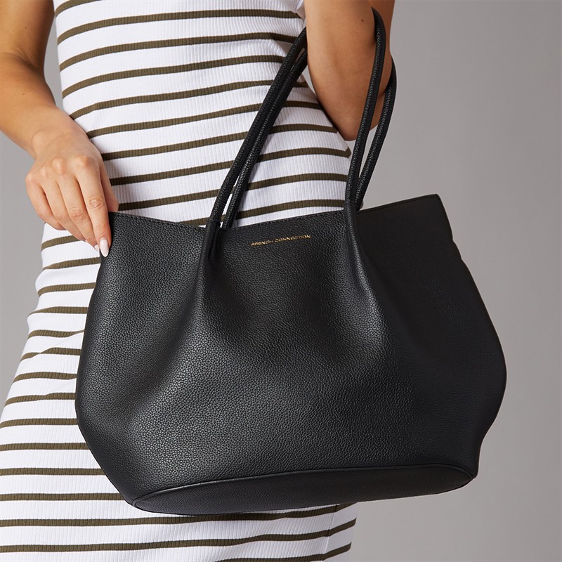 French Connection Womens FC Grainy Tote Bag Black