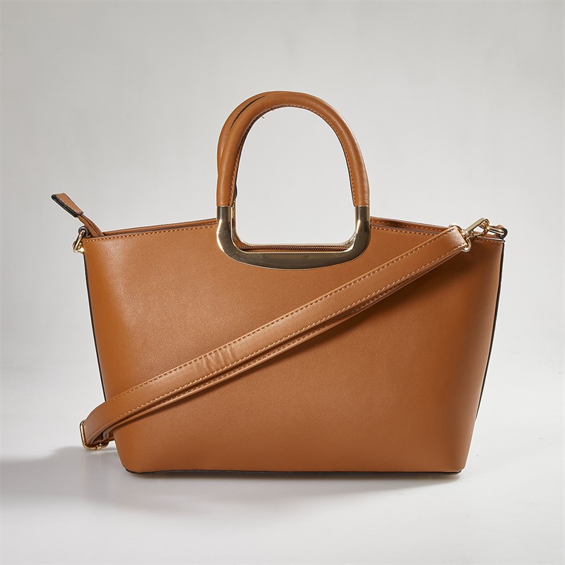 French Connection Womens FC Metal Handle Bag Tan