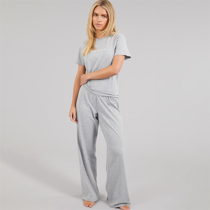 French Connection Womens Tired As Pyjama Set Grey Marl