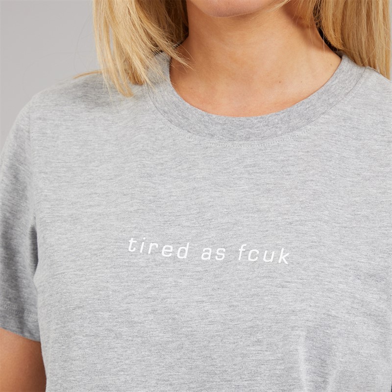 French Connection Womens Tired As Pyjama Set Grey Marl