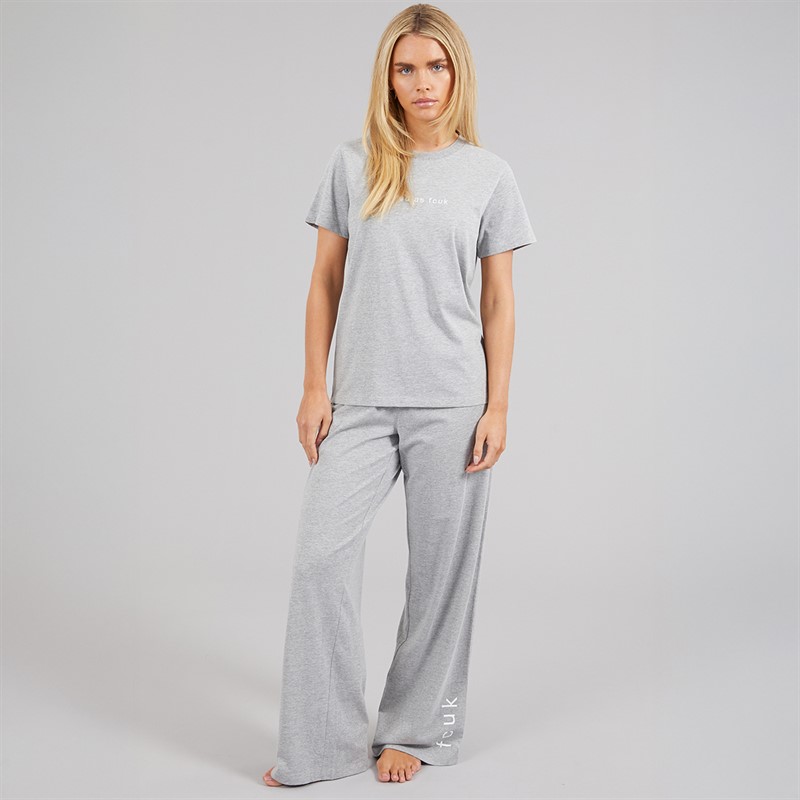 French Connection Womens Tired As Pyjama Set Grey Marl