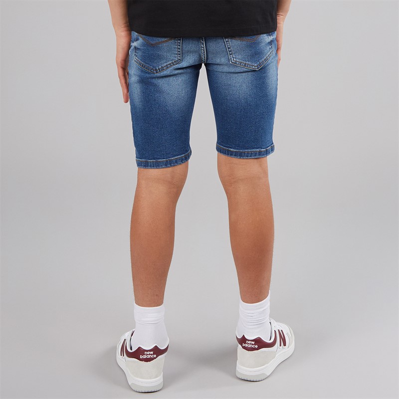 French Connection Boys Denim Shorts Mid Blue