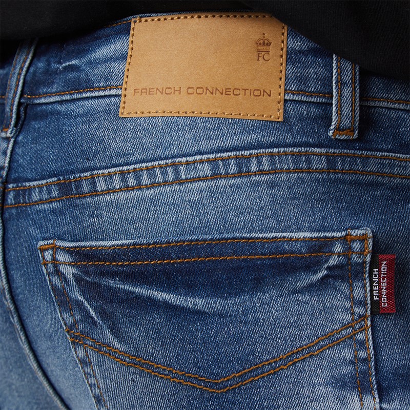 French Connection Boys Denim Shorts Mid Blue