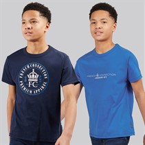 French Connection Boys Two Pack T-Shirts Marine/Royal Blue Marine / Royal Blue