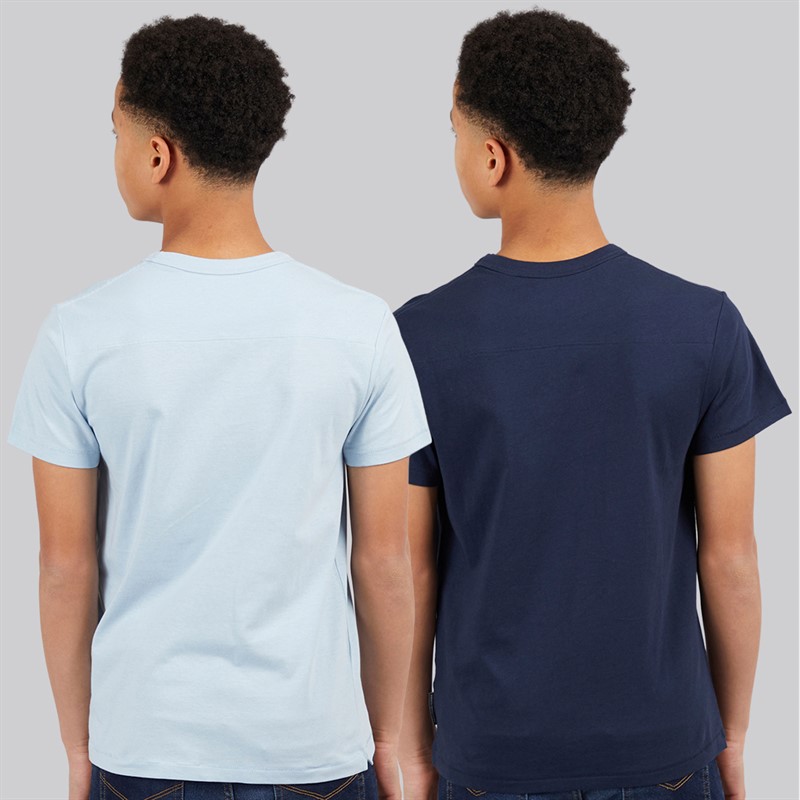 French Connection Boys Two Pack T-Shirts Marine/White/Sky Blue/White Marine / White / Sky Blue / White