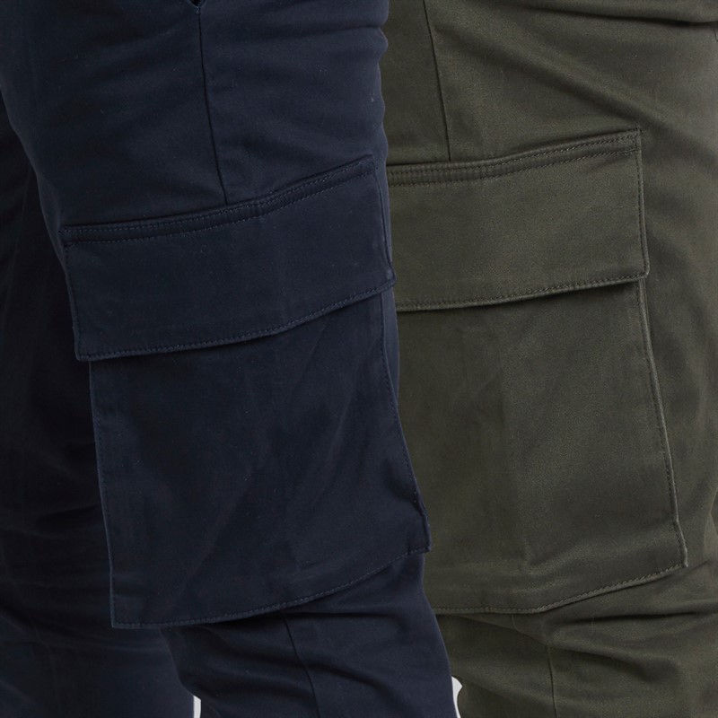French Connection Mens Two Pack Cargos Pants Marine/Khaki