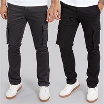 French Connection Mens Two Pack Cargos Pants Black/Charcoal