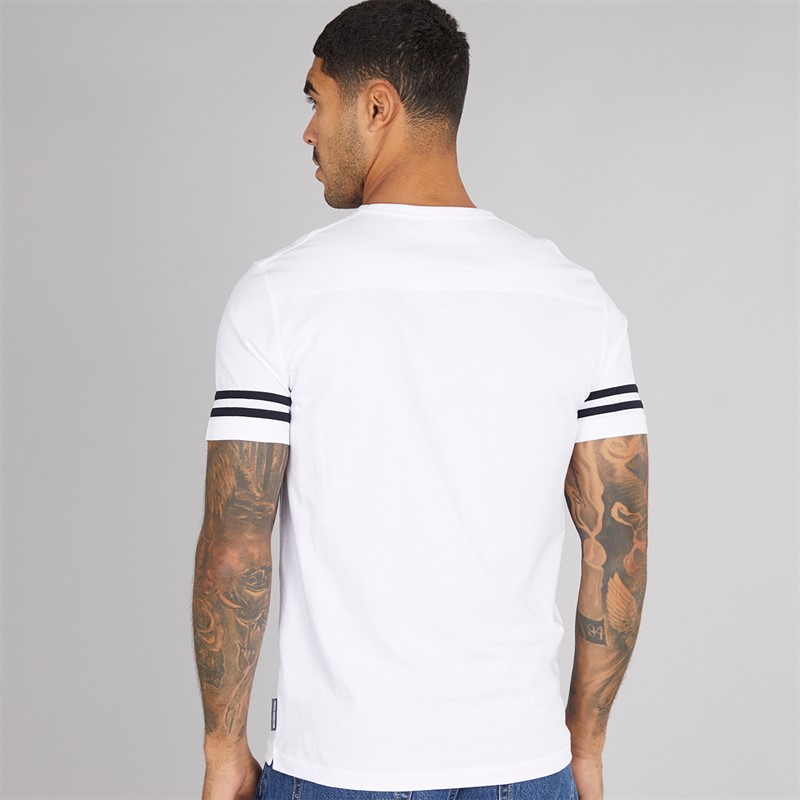 French Connection Mens Arm Stripes T-Shirt White/Marine