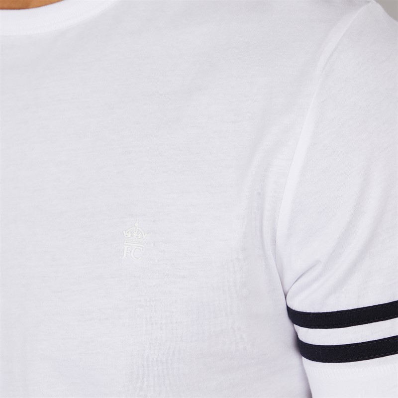 French Connection Mens Arm Stripes T-Shirt White/Marine