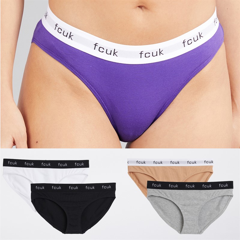French Connection Womens FCUK Five Pack Briefs Multi 4