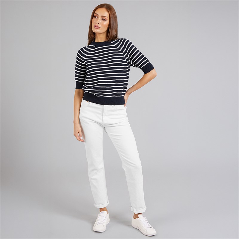 French Connection Womens Mozart Stripe Jumper Midnight/White