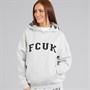 French Connection Womens FCUK Collegiate Hoodie Light Grey Melange/Midnight/White Lgt Grey Mel/Midnight/White