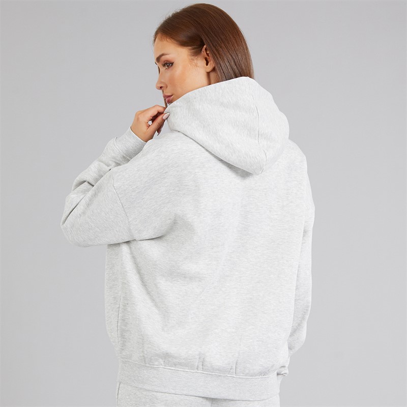 French Connection Womens FCUK Collegiate Hoodie Light Grey Melange/Midnight/White Lgt Grey Mel/Midnight/White