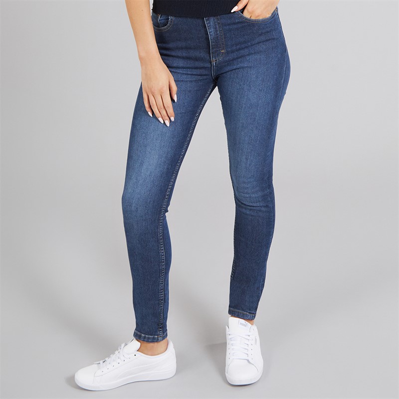 French Connection Womens Skinny Jeans Blue Mid