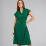French Connection Womens Crepe V Neck Dress Jade Green