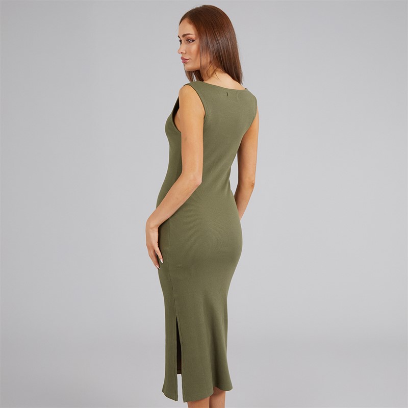 French Connection Womens Racer M Dress Khaki