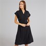 French Connection Womens Crepe V Neck Dress Black