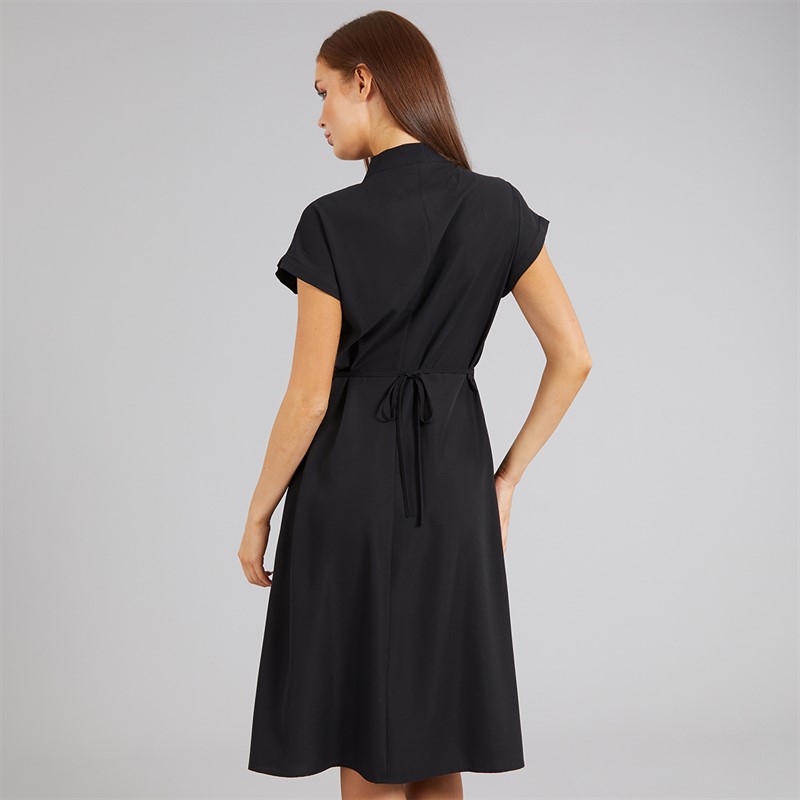 French Connection Womens Crepe V Neck Dress Black