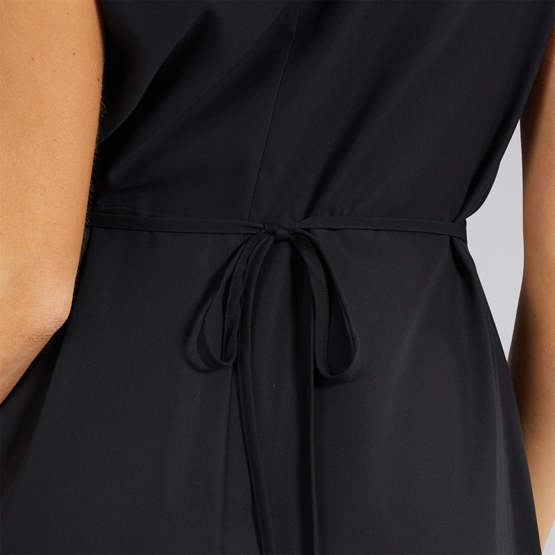 French Connection Womens Crepe V Neck Dress Black