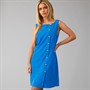 French Connection Womens Button Shift Dress Cobalt Blue