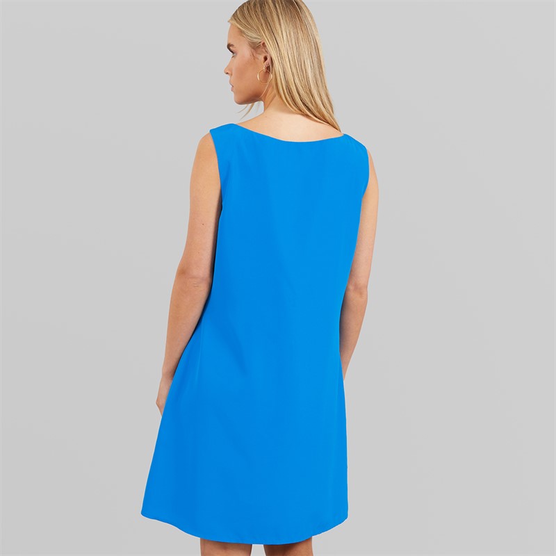 French Connection Womens Button Shift Dress Cobalt Blue