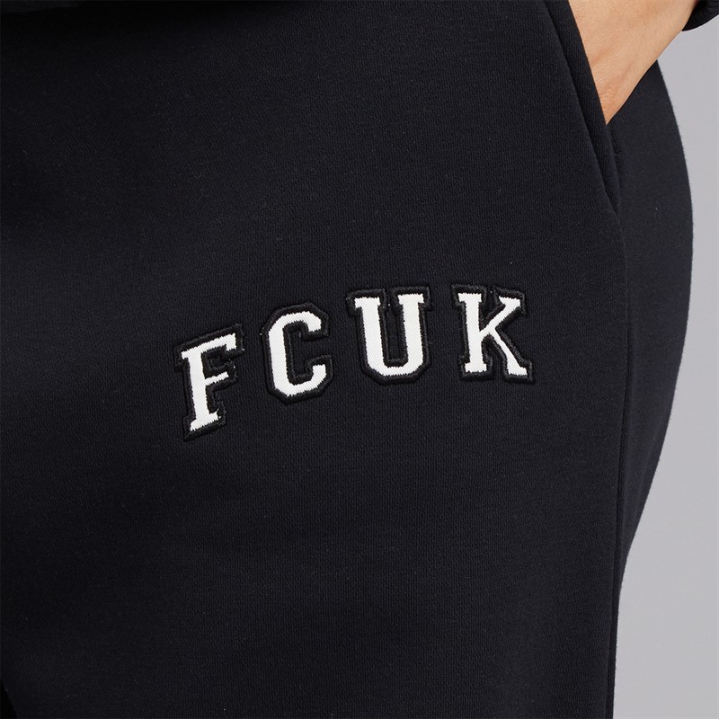 French Connection Womens FCUK Collegiate Joggers Midnight/White/Black