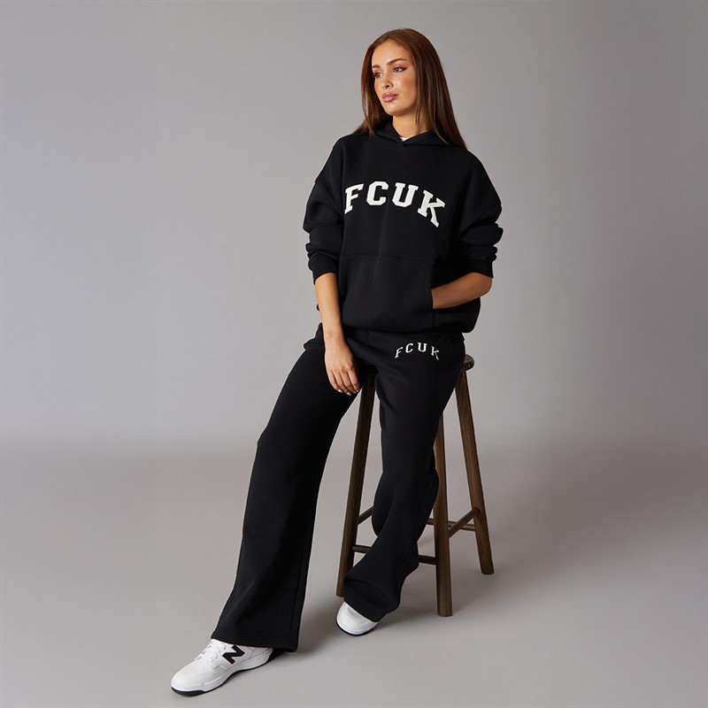 French Connection Womens FCUK Collegiate Joggers Midnight/White/Black