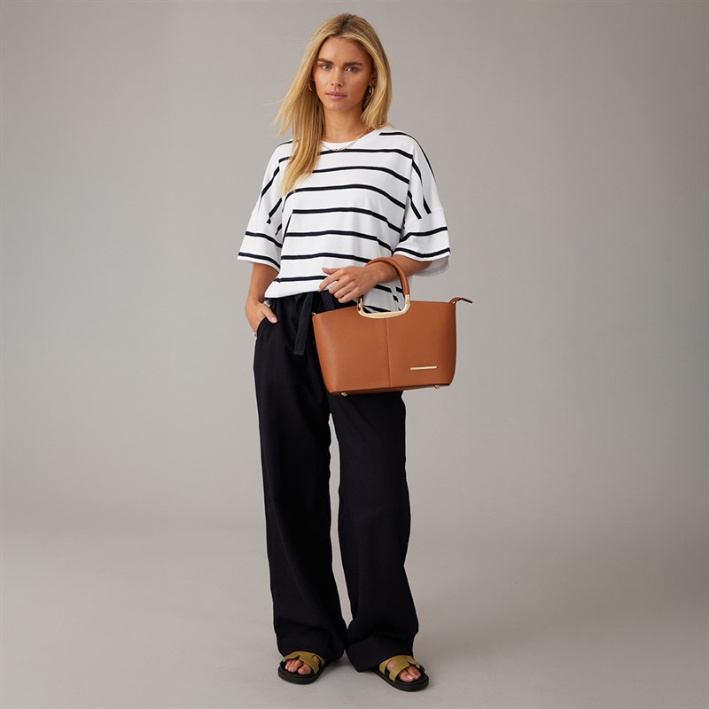 French Connection Womens Linen Tie Trousers Midnight