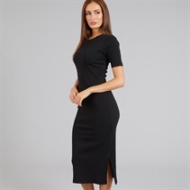 French Connection Womens Ribbed Dress Black