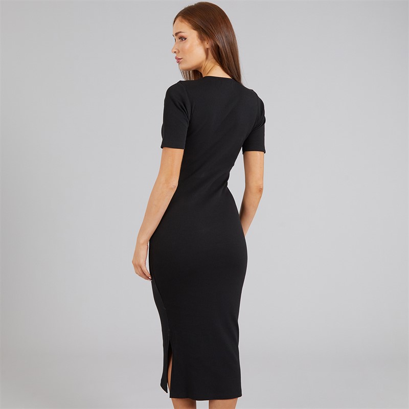 French Connection Womens Ribbed Dress Black