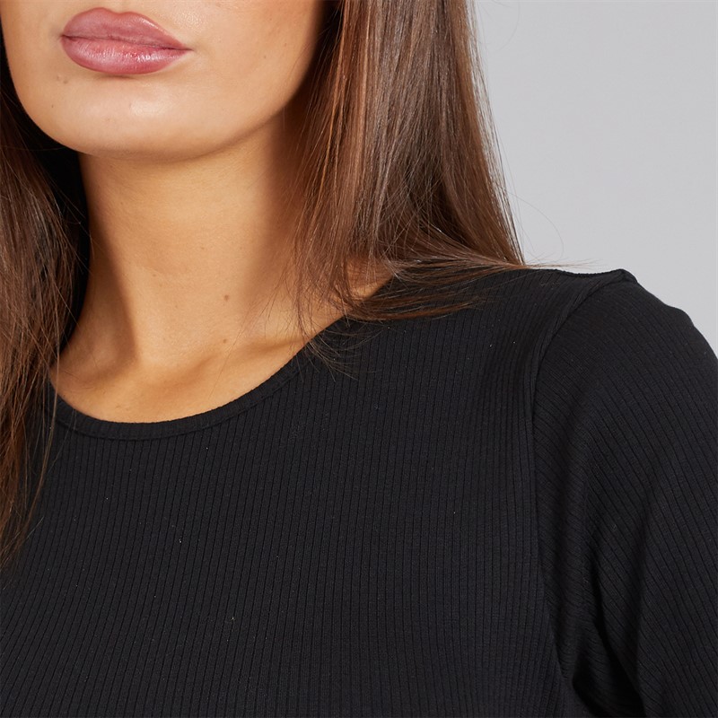 French Connection Womens Ribbed Dress Black