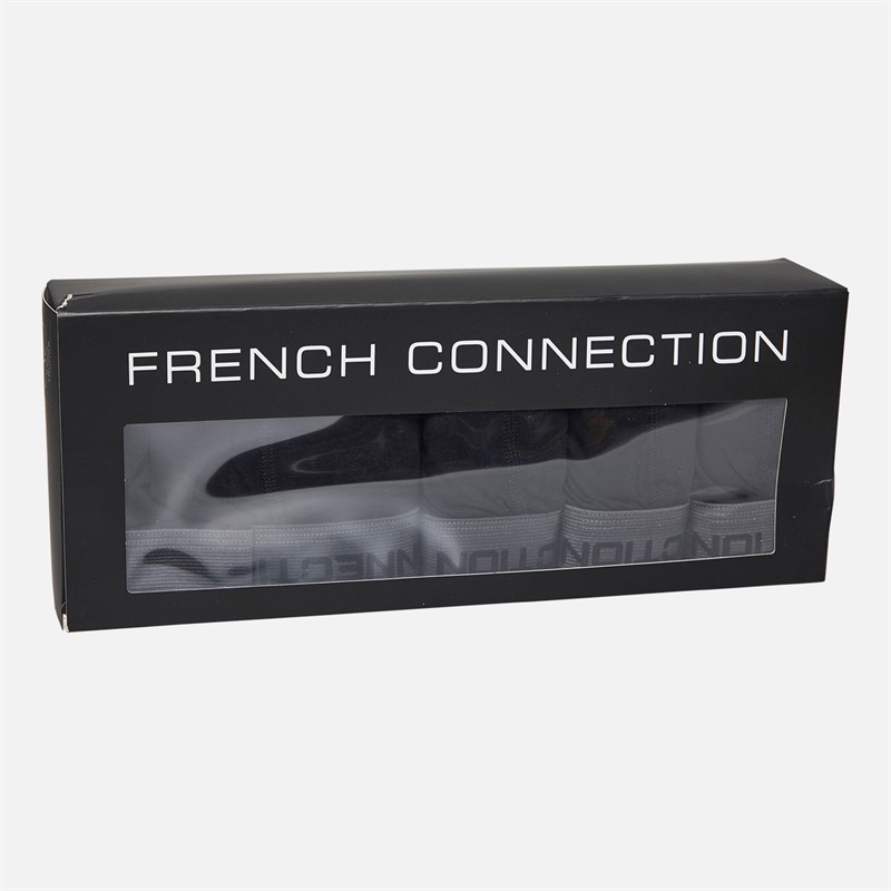 French Connection Mens FC Five Pack Trunks Fc31 Black/Charcoal