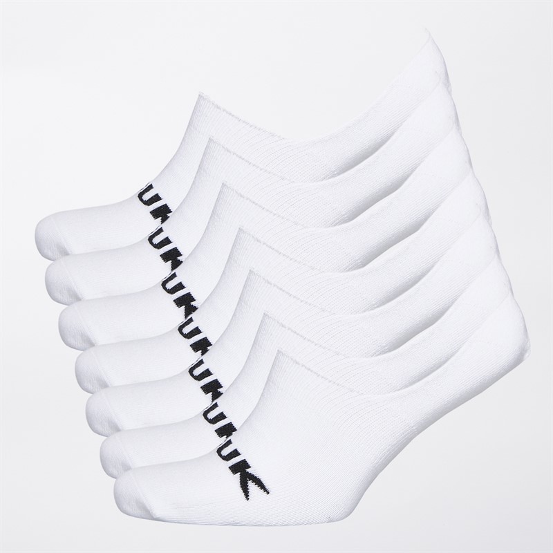 French Connection Mens FCUK Seven Pack Invisible Trainer Socks White/Black