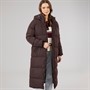 French Connection Womens Row Long Puffer Coat Chocolate
