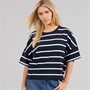 French Connection Womens Stripe T-Shirt Midnight/White
