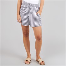 French Connection Womens Poplin Stripe Shorts Midnight/White