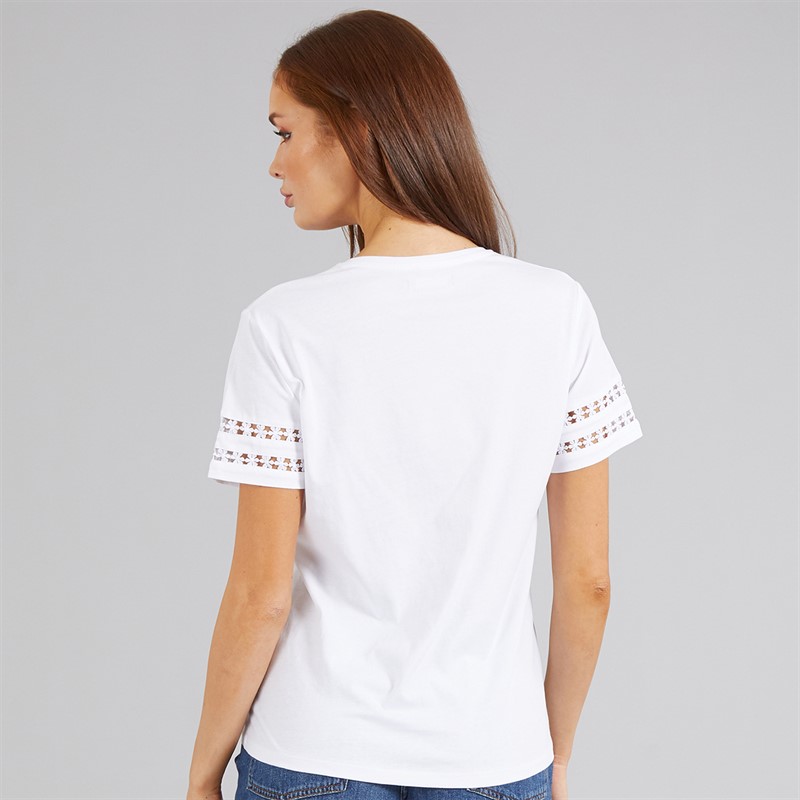 French Connection Womens Crochet T-Shirt White