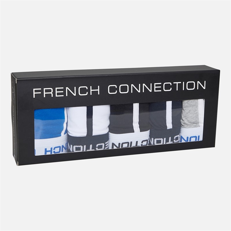 French Connection Mens FC Five Pack Boxers Fc34 Black/Grey/White/Prince/Marine