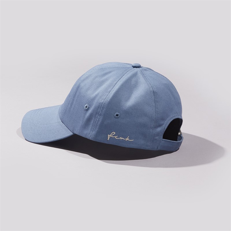 French Connection Mens Side Panel Script Baseball Cap Pale Blue