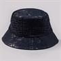 French Connection Mens Logo Monogram Water Resistant Bucket Hat Total Eclipse