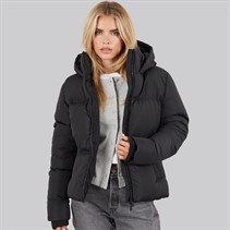 French Connection Womens Row Short Puffer Coat Black