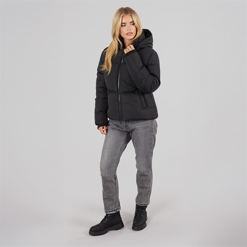 French Connection Womens Row Short Puffer Coat Black