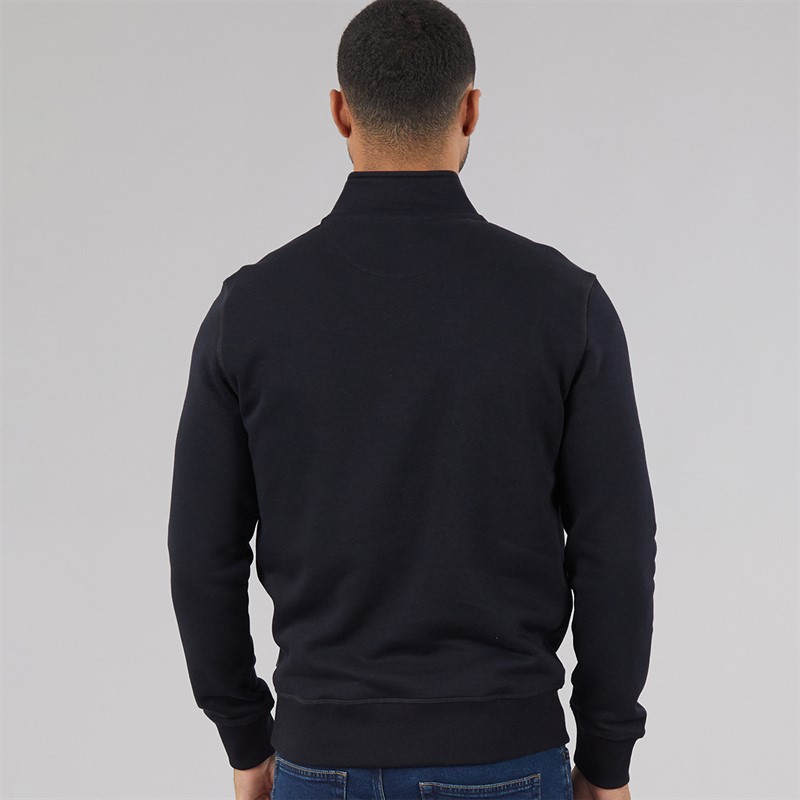 French Connection Mens FC Half Zip Sweatshirt Marine/Gunmetal