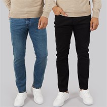 French Connection Mens FCUK Two Pack Slim Fit Jeans Blko1/Ind23