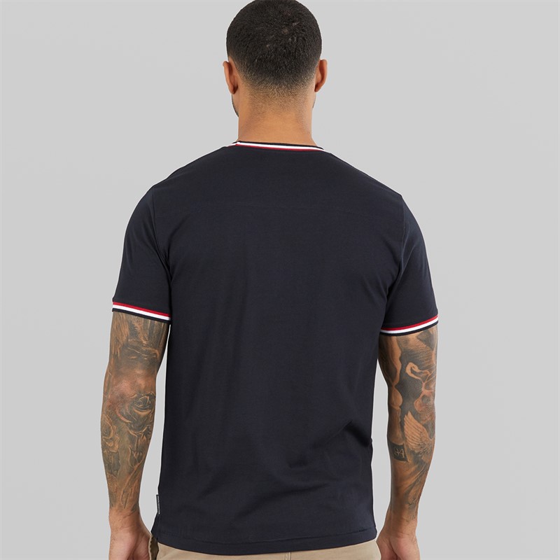 French Connection Mens 3 Col Ringer T-Shirt Marine