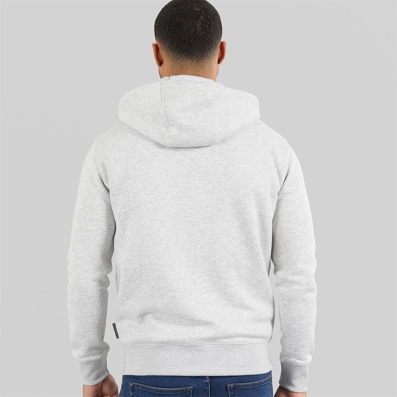 French Connection Mens FC Hoodie Light Grey Melange/Marine Lgt Grey Mel/Marine