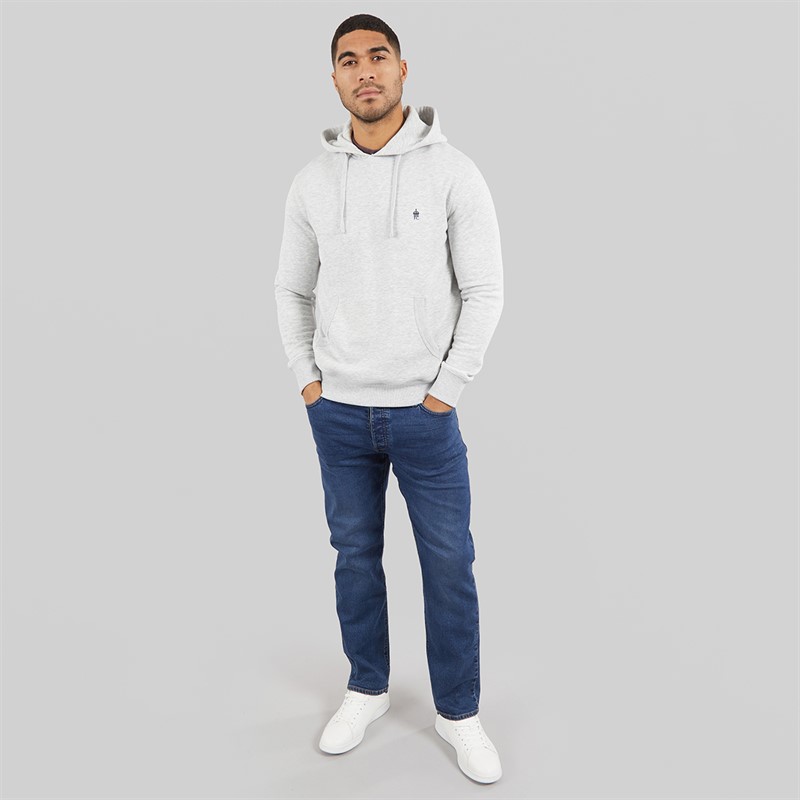 French Connection Mens FC Hoodie Light Grey Melange/Marine Lgt Grey Mel/Marine