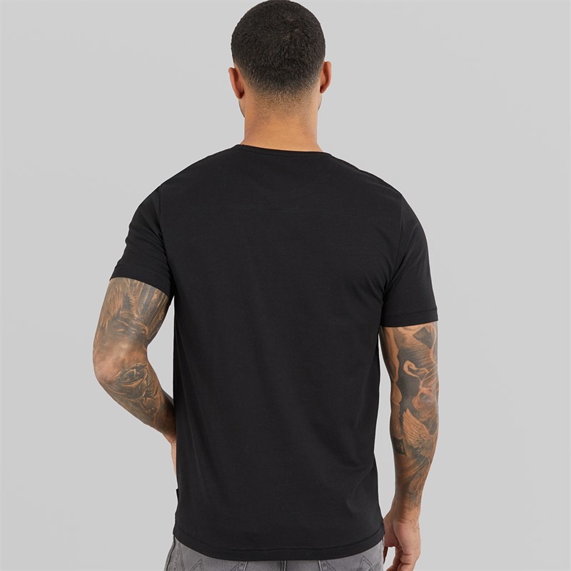 French Connection Mens FCUK Chest T-Shirt Black/Black Gloss